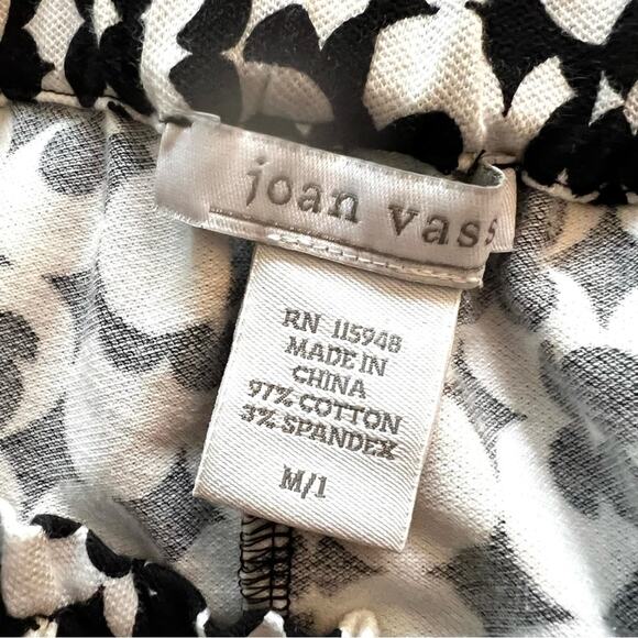 Joan Vass SET Mod-Print L Crewneck Shell w Scalloped Trim WITH matching M pants! - Picture 14 of 15